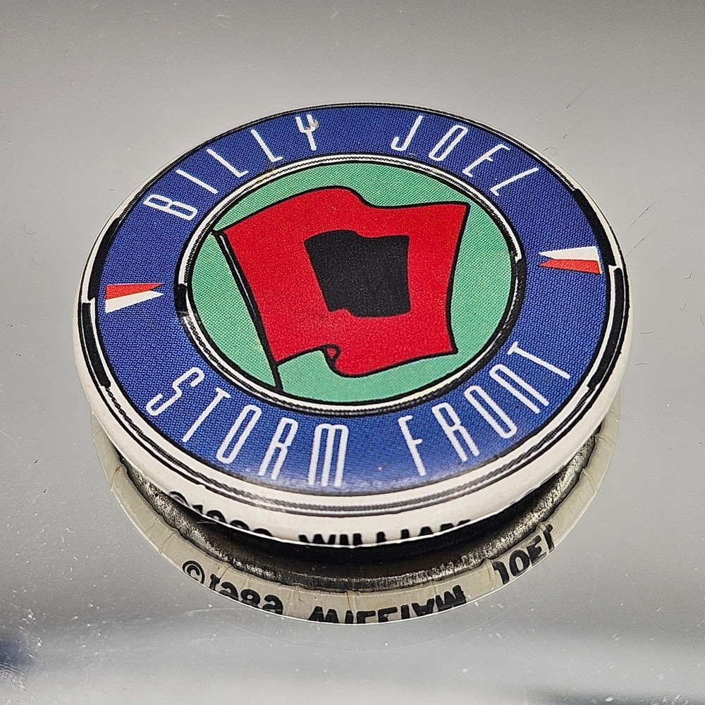 Billy Joel Storm Front 1989 Tour Pin Button Album Music Memorabilia